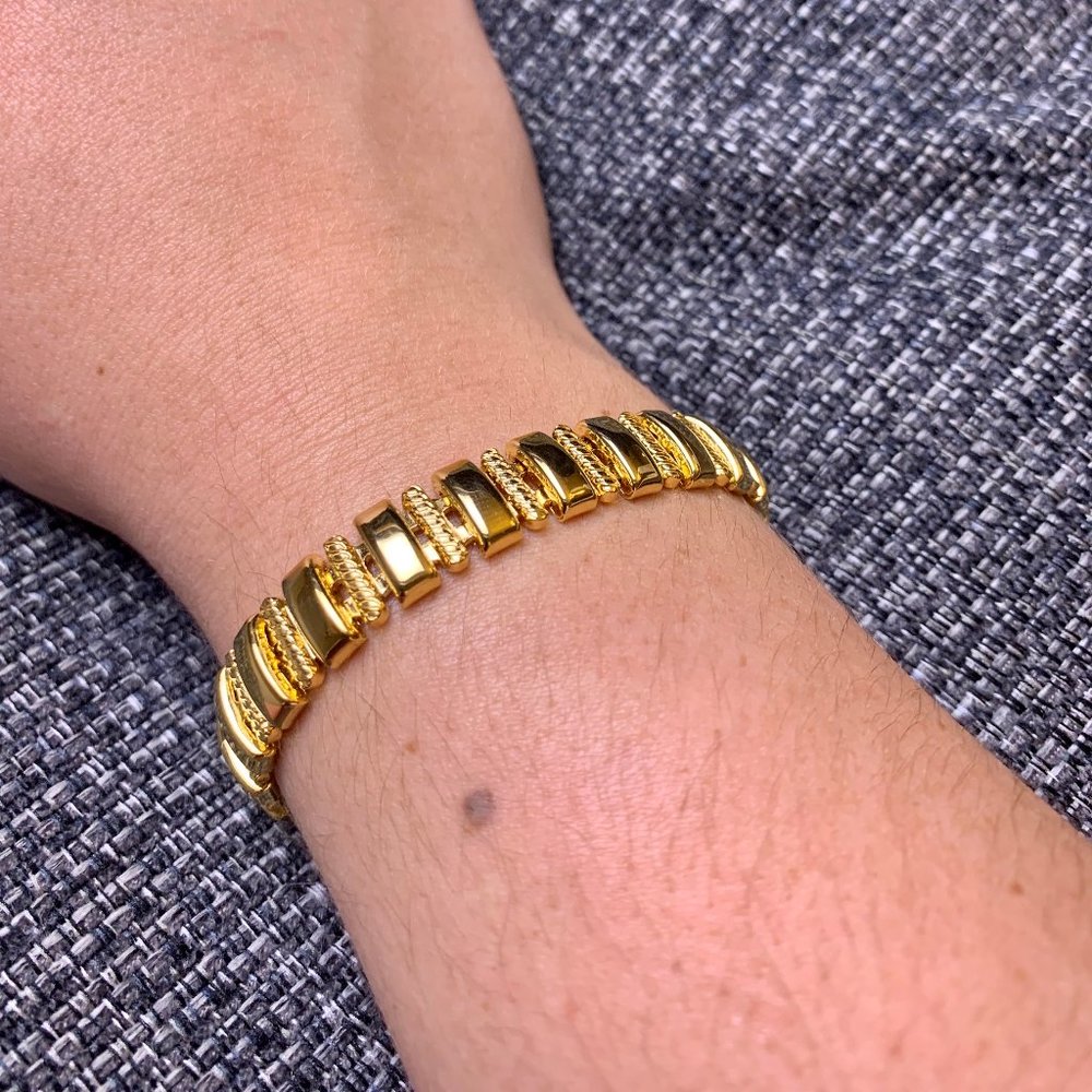 Vintage Napier Gold Tone Fancy Link Bracelet